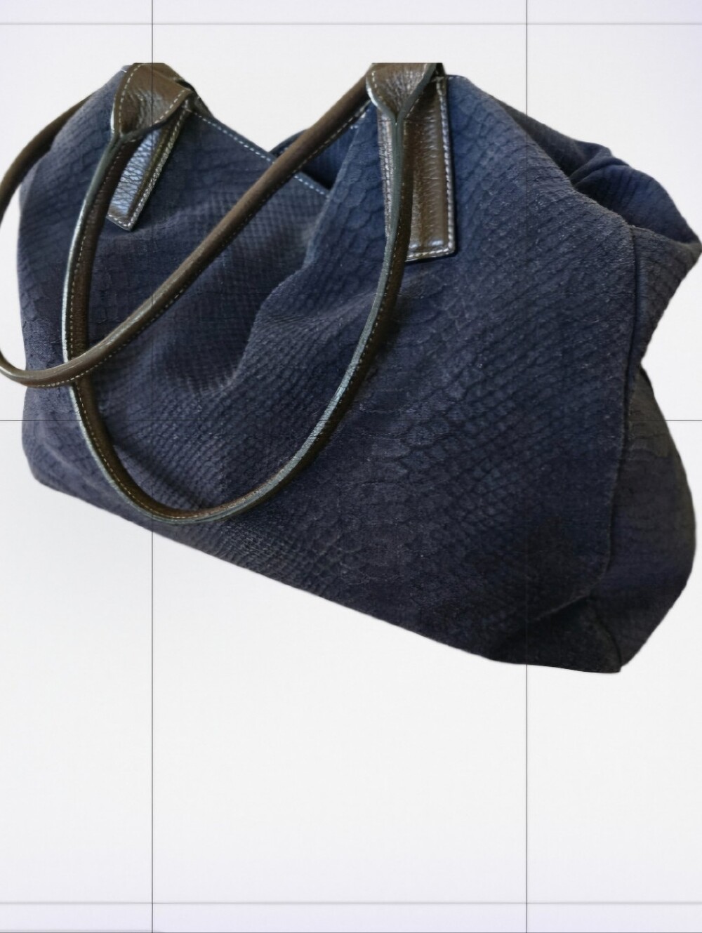 J. McLaughlin Blue Tote Bag, J Mclaughlin Blue Suade Bag